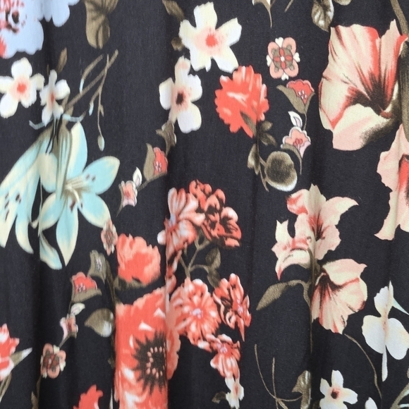 Vanilla Bay Women's Black Colorful Floral Maxi Dress Pockets Size Large NWOT - Picture 3 of 6